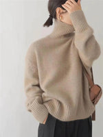Dora Lockerer Damen Wollpullover aus Kaschmir mit Rollkragen