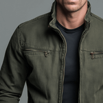 Herren Baumwolljacke mit Stehkragen und Reissverschluss
