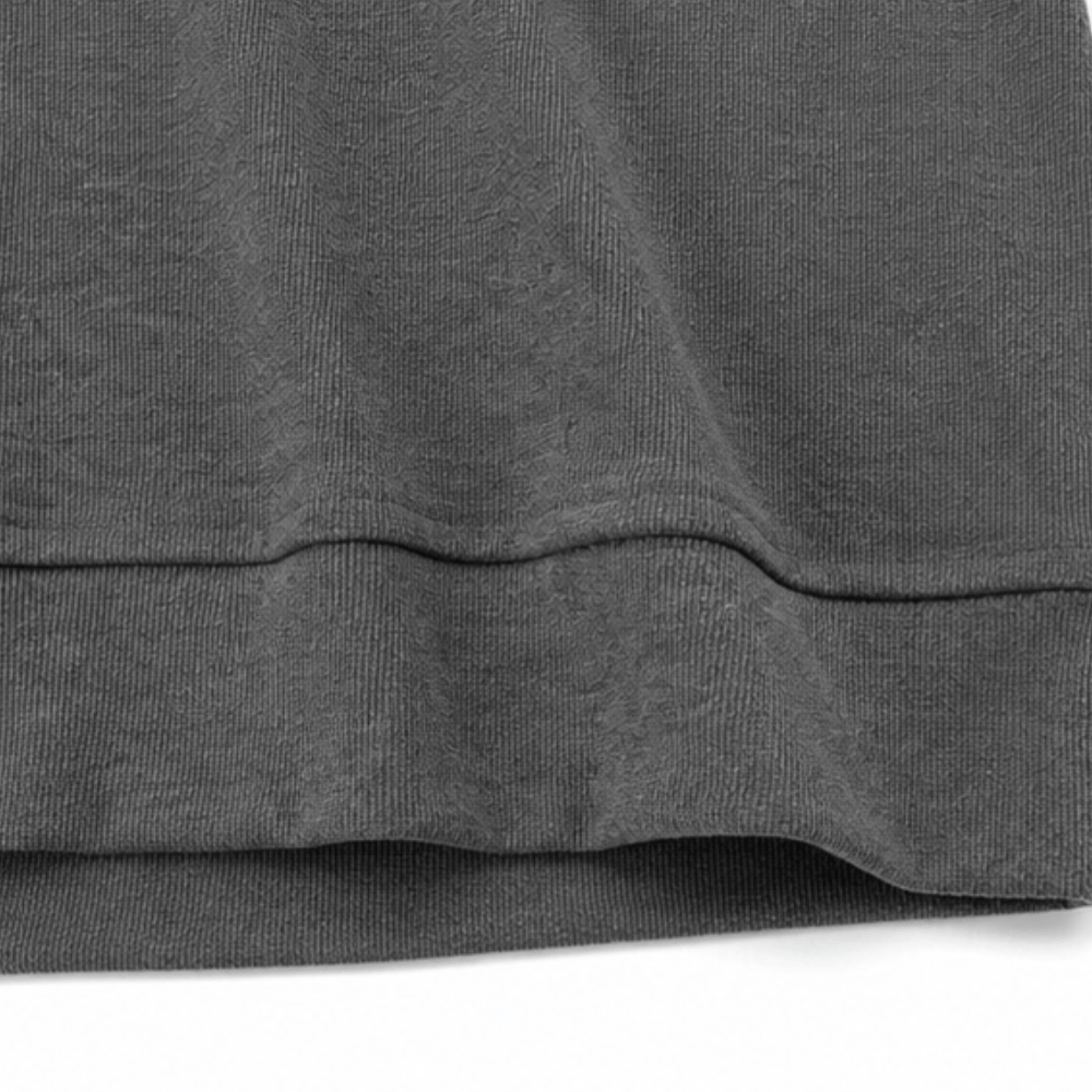 Oversize Waffelstrick Henley Hoodie mit Knopfleiste