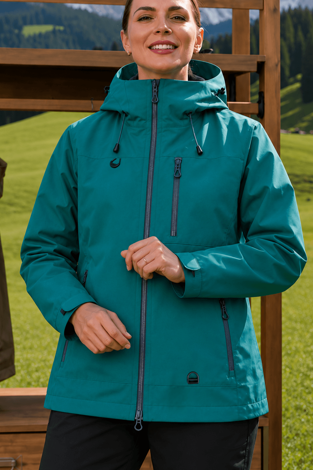 Wasserdichte Damen Regenjacke mit Kapuze Winddicht