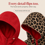 Wendbare Kapuzenjacke mit Leoparden-Print für Damen