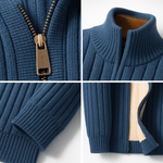 Herren Strickjacke mit Reissverschluss und Stehkragen