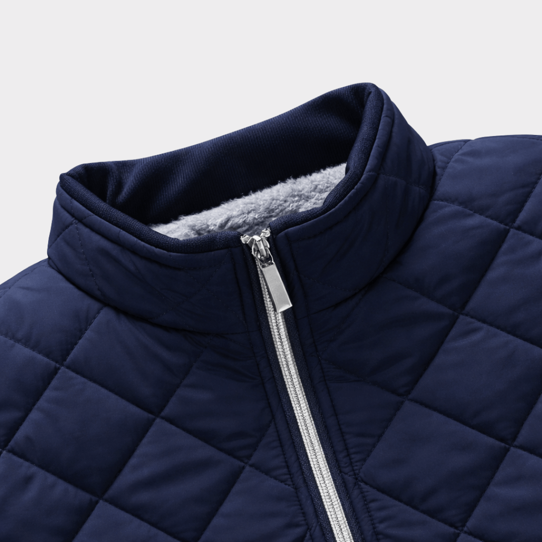 Herren Steppjacke mit gefüttertem Stehkragen und Reissverschluss