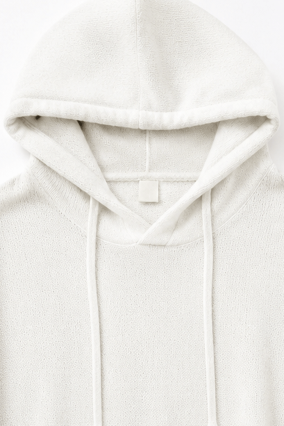 Kapuzenpullover mit Kordelzug und Strickstruktur für Damen