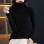 Damen Rollkragen Wollpullover aus Feinstrick mit Merinowolle