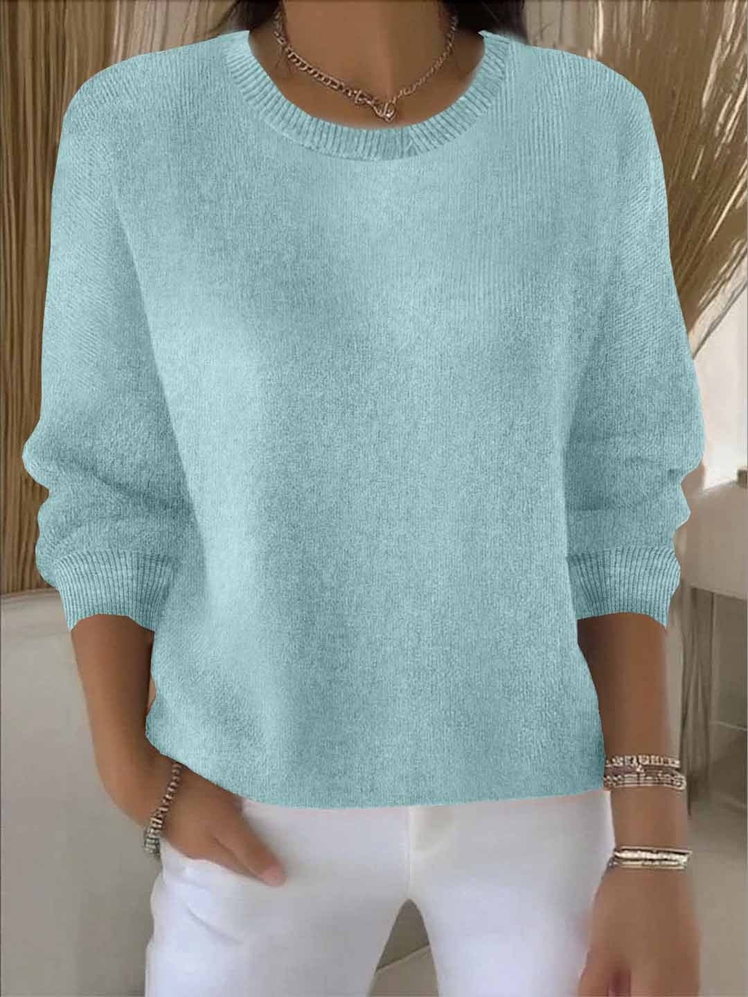Lorie Oversized Wollpullover mit Rundhalsausschnitt für Damen