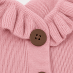 Rüschenkragen-Strickjacke aus weichem Feinstrick für Damen