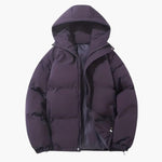 Warme Damen-Winterjacke mit Kapuze Reissverschluss und Kordelzugsaum
