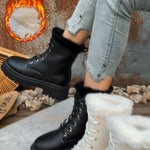 Winterstiefel für Damen mit Kunstfellbesatz und Profilsohle