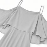 Kaltschulter Maxikleid mit Wickeloptik und Chiffon-Cape für Damen