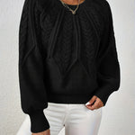 Katarina Zopfmuster Cropped Wollpullover mit Rippbund für Damen