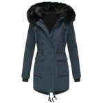 Gefütterter Parka mit Fellkapuze als warme Winterjacke für Damen