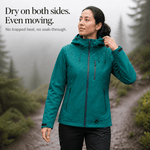 Wasserdichte Damen Regenjacke mit Kapuze und Lotuseffekt