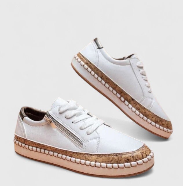 Olisette Damen Komfortschuhe mit Blumenstickerei und Plateausohle