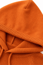 Damen Kapuzenpullover mit Kordelzug und Rippstrick-Struktur