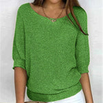 Damen Wollpullover mit lockerem Schnitt und Rundhalsausschnitt