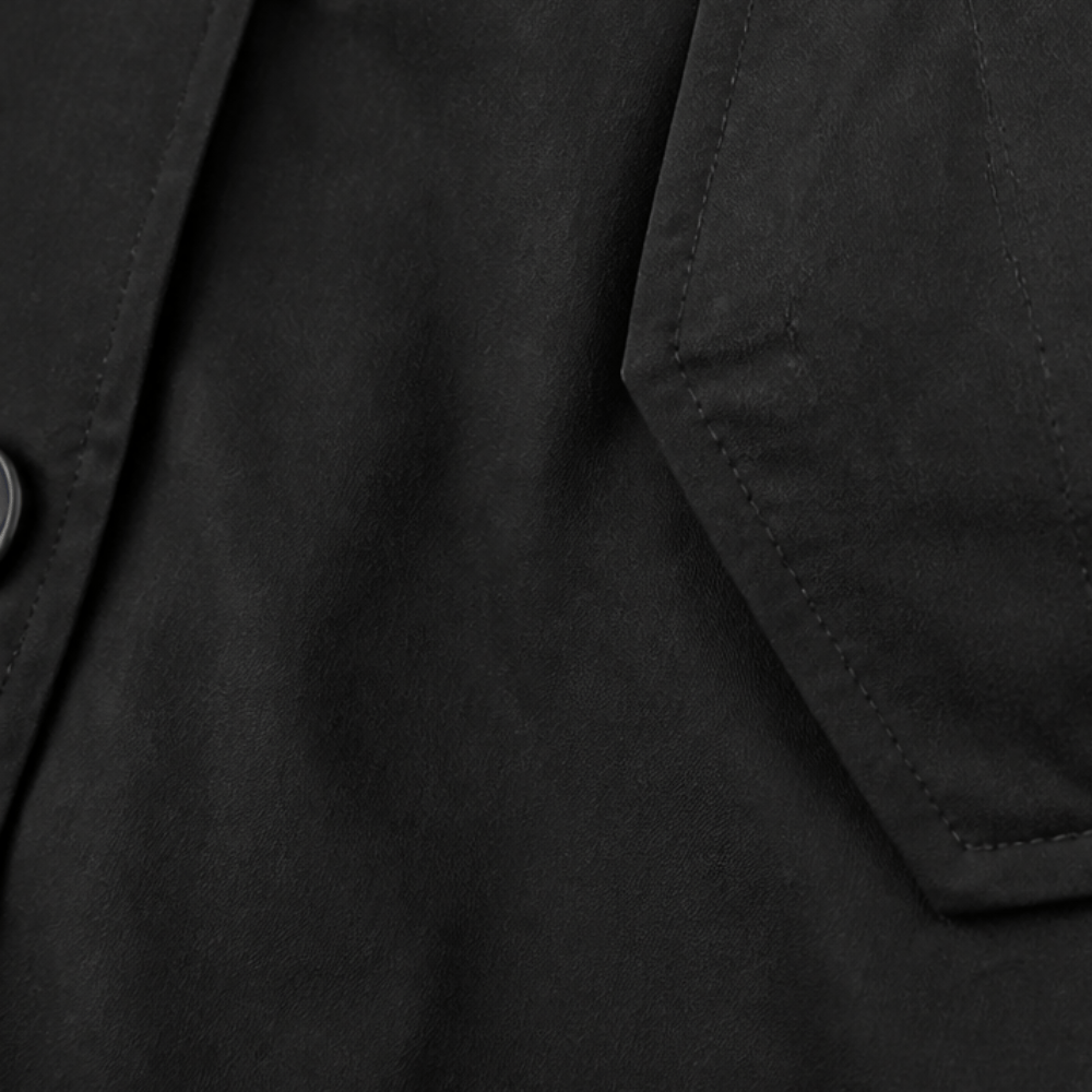 Kapuzen-Midi-Trenchcoat für Damen aus Baumwollmischung mit Kordelzug in der Taille