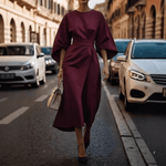 Elegantes Midikleid mit Fledermausärmeln für den Herbst