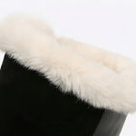 Fellbesetzte Kniehohe Stiefel für Damen mit Blockabsatz