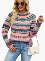 Norweger Strickpullover Damen mit Fair-Isle-Muster