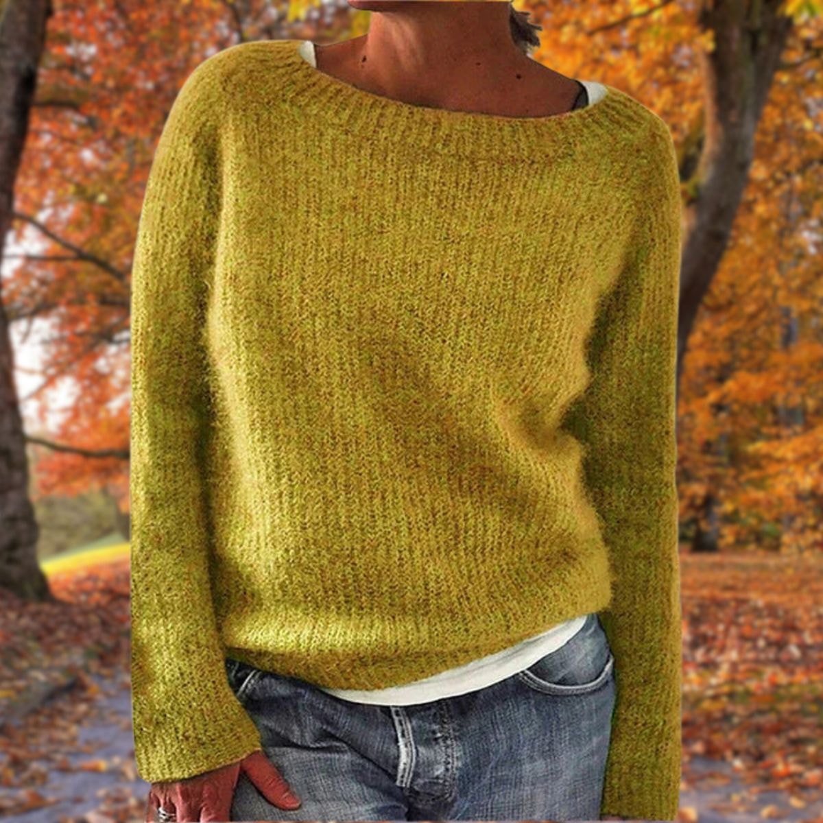 Charlotta Lange Pullover Damen mit Lockerer Passform und Rundhals