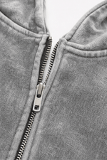 Damen Kapuzenjacke mit Reissverschluss und Waschoptik