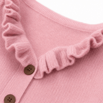 Rüschenkragen-Strickjacke aus weichem Feinstrick für Damen