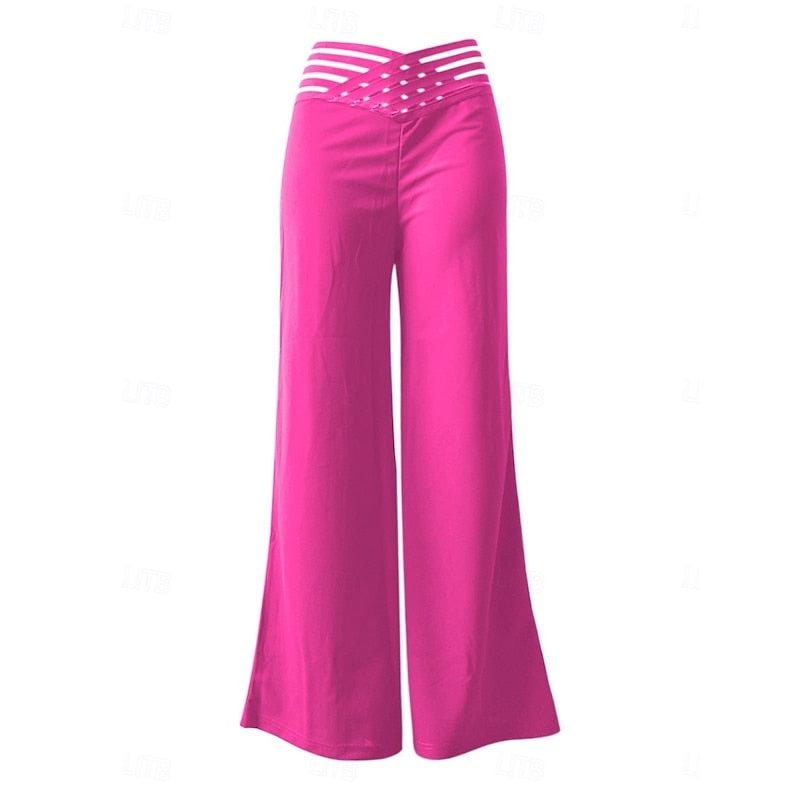 Sienna High-Waisted Wide-Leg Stoffhose mit Kreuzbund für Damen