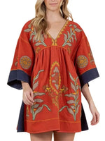 Selina Boho Kleid mit Stickerei für Herbst und Freizeit