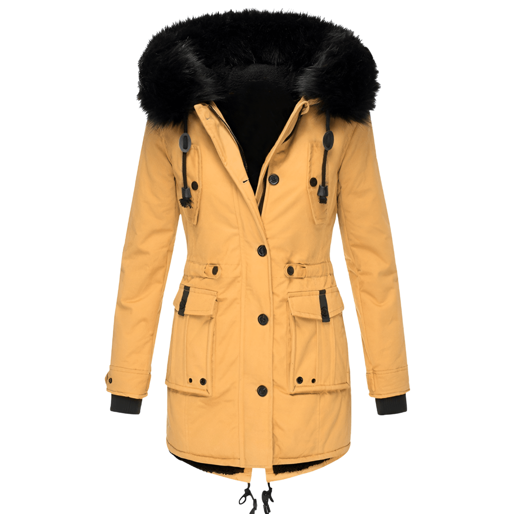 Gefütterter Parka mit Fellkapuze als warme Winterjacke für Damen