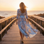 Fliessendes Boho-Maxikleid mit Blumendruck und V-Ausschnitt