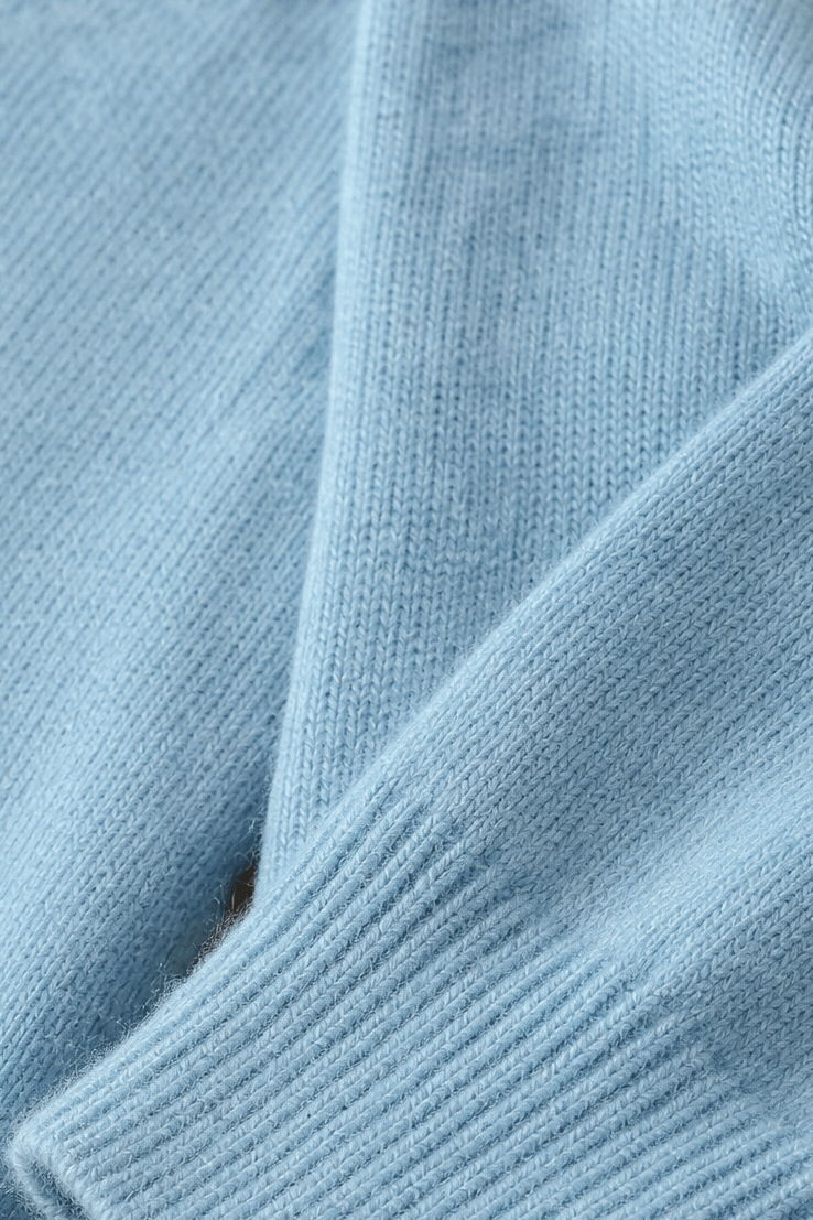 Zopfmuster Rundhals Strickpullover mit Blumendetails am Saum