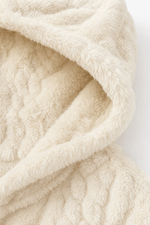 Damen Strickstruktur Longline Mantel mit Kapuze