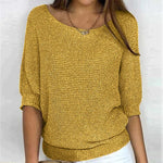 Damen Wollpullover mit lockerem Schnitt und Rundhalsausschnitt