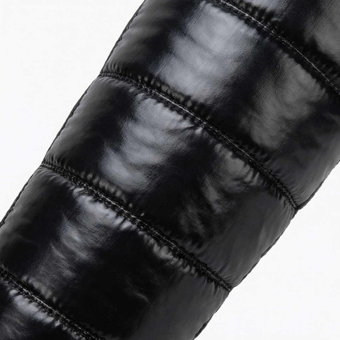 Fellgefütterte Kniehohe Overknee-Stiefel für Damen mit Steppdesign