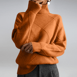 Renata Langer Rollkragenpullover Damen aus Baumwolle mit Rippstrick
