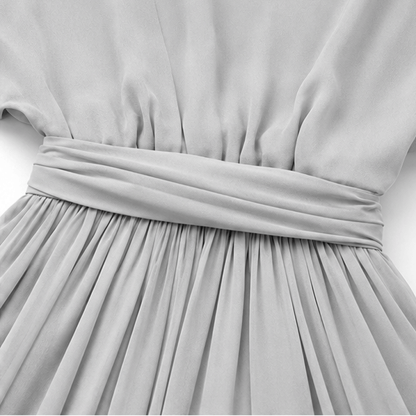 Kaltschulter Maxikleid mit Wickeloptik und Chiffon-Cape für Damen