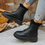 Winterstiefel für Damen mit Kunstfellbesatz und Profilsohle