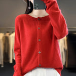 Strickjacke mit Knopfleiste und Rollkragen-Optik für Damen