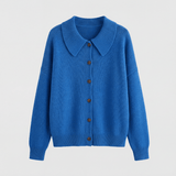 Strickjacke mit Peter-Pan-Kragen und Knopfleiste für Damen
