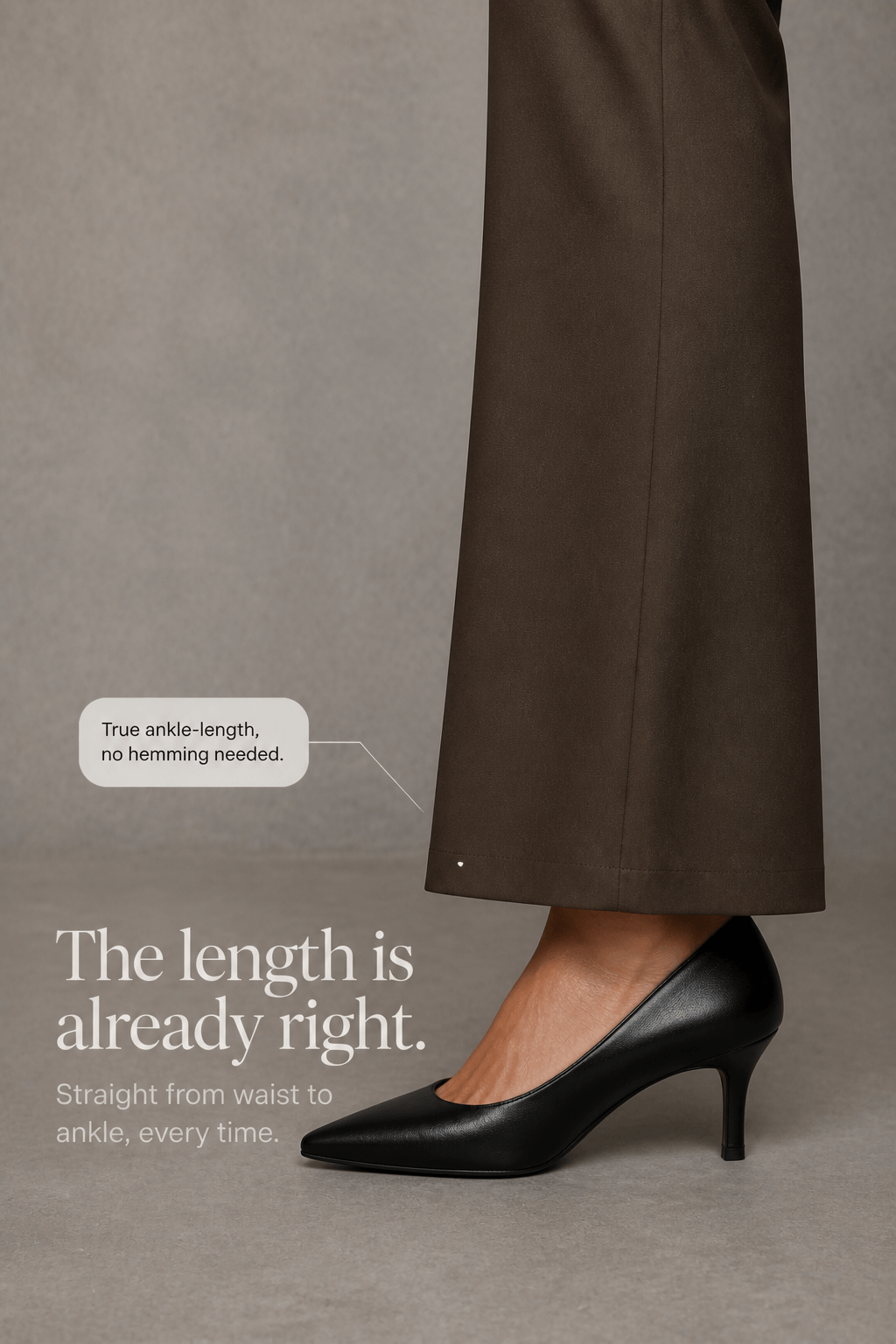 Weites Damen-Businesshose mit hoher Taille und Bundfalte