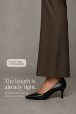 Weites Damen-Businesshose mit hoher Taille und Bundfalte