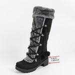 Damen Winterstiefel mit Kunstfell und Zierschnürung mit Pompons