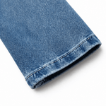 Maelyn Rüschenbesetzte Jeansjacke mit offenem Vorderteil