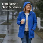 Wasserdichte Kapuzenjacke mit Plüschfutter für Damen