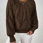 Katarina Zopfmuster Cropped Wollpullover mit Rippbund für Damen