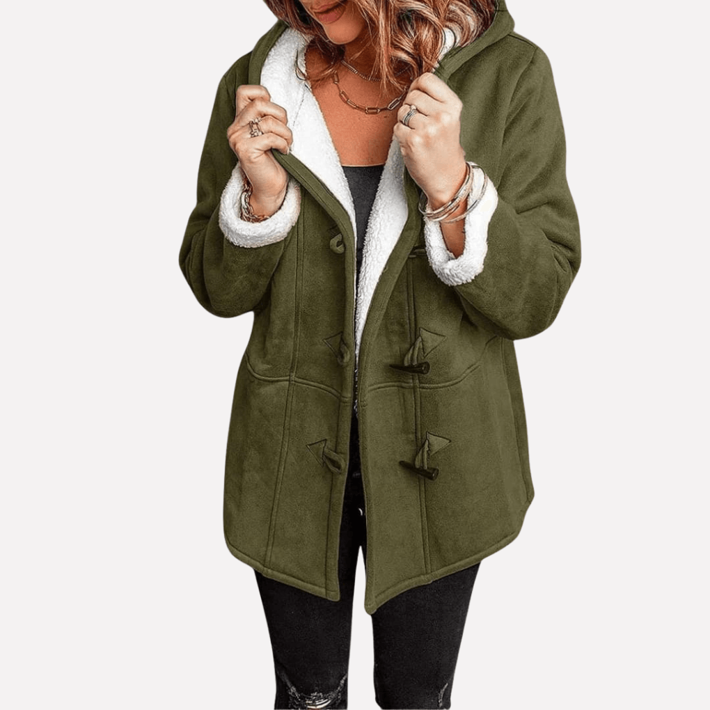 Kapuzenjacke mit Toggle-Verschluss und Kunstfell-Mix aus Fleece