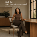 Weites Damen-Businesshose mit hoher Taille und Bundfalte