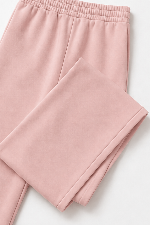 Damen Weite Stoffhose mit Kapuzenponcho im Zweiteiler-Set