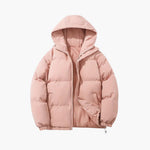 Warme Damen-Winterjacke mit Kapuze Reissverschluss und Kordelzugsaum